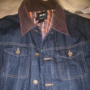 55DSL Jean Jacket with Brown Corduroy Collar
